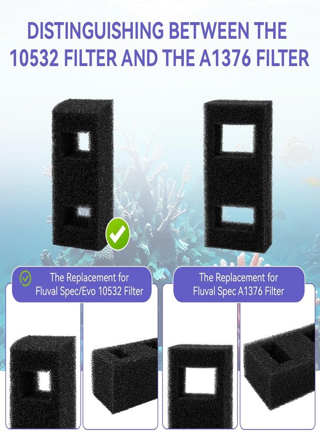 FKBYM 10532 بديل لوسائط ترشيح أحواض السمك لكتلة فلتر إسفنجية من سلسلة Fluval Spec/Evo، لأحواض السمك Evo سعة 13.5 جالون أمريكي (52 لترًا) (10531)، وSpec سعة 16 جالونًا أمريكيًا (60 لترًا) (10525). - Image 4